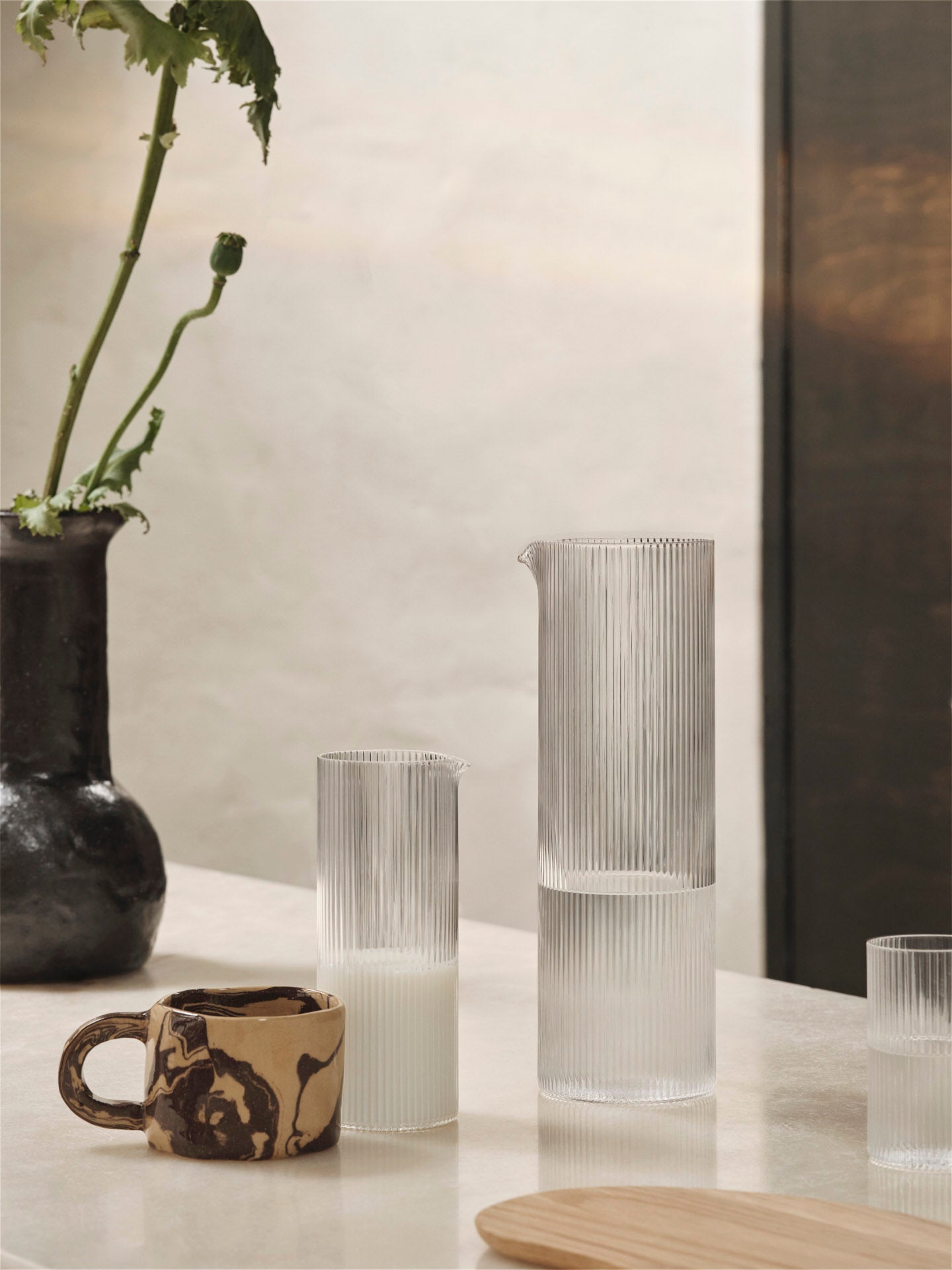 Ferm Living Ripple Milk Jug - Clear