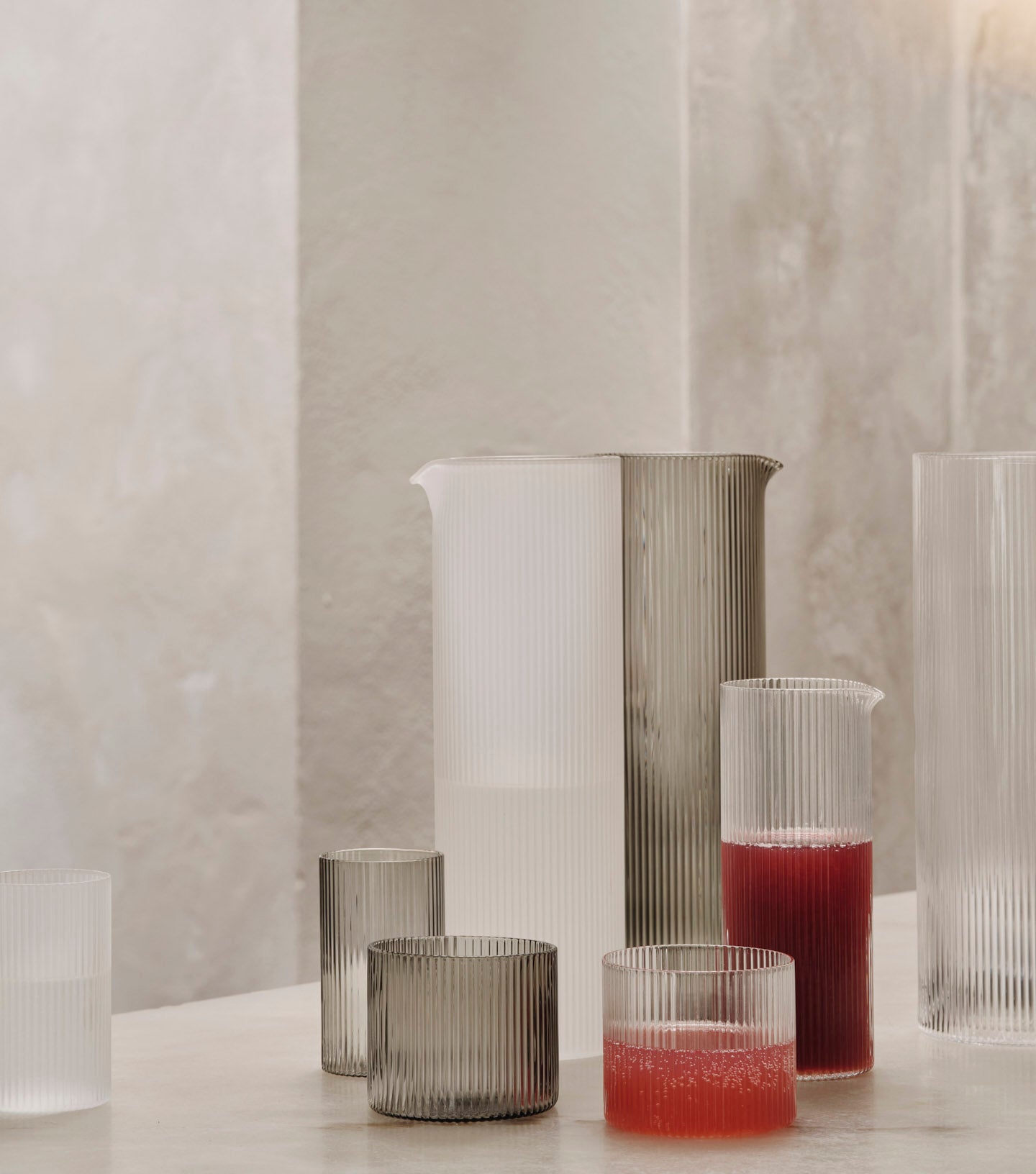 Ferm Living Ripple Water Jug - Smoked