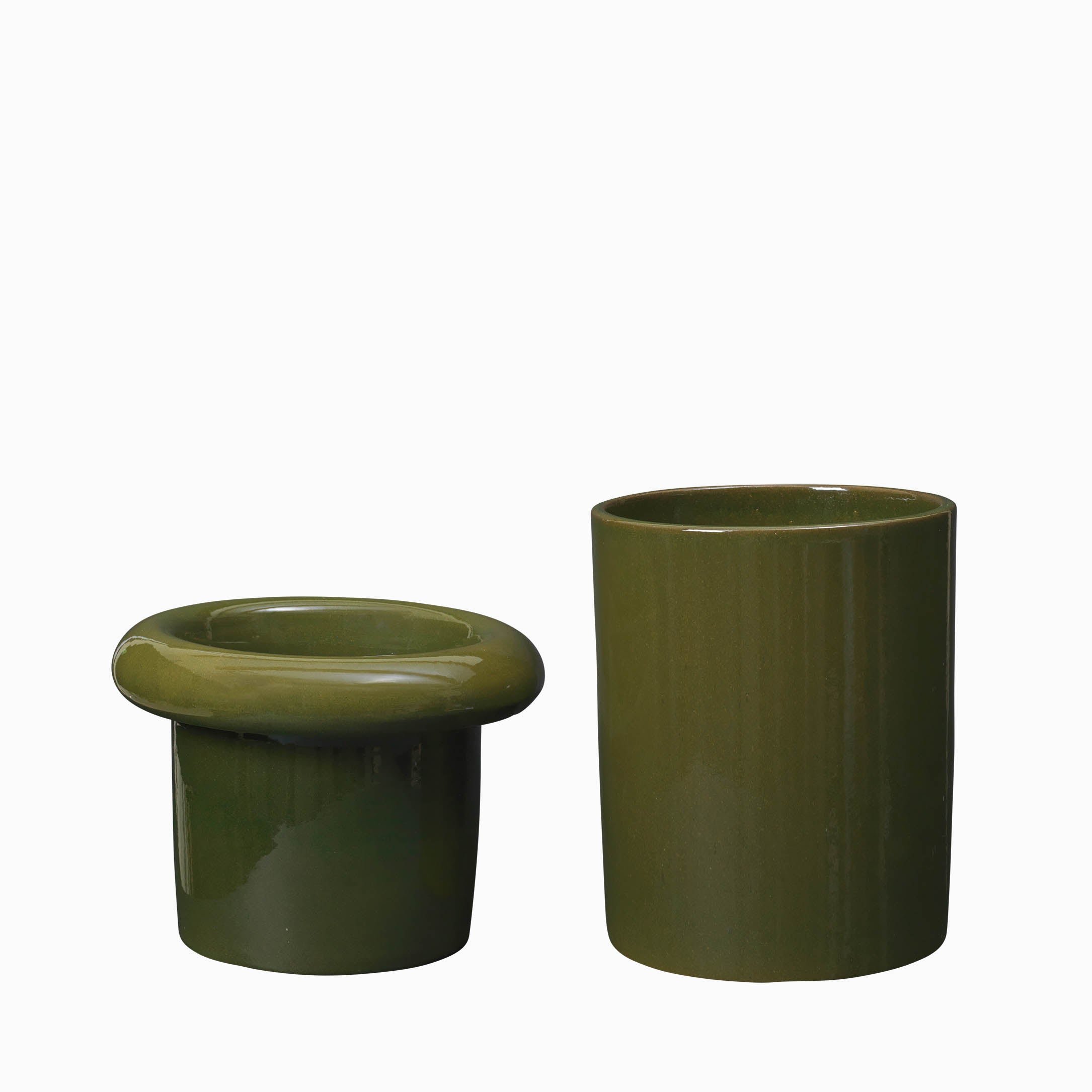 Ferm Living Rollo Pot H36 Moss Green
