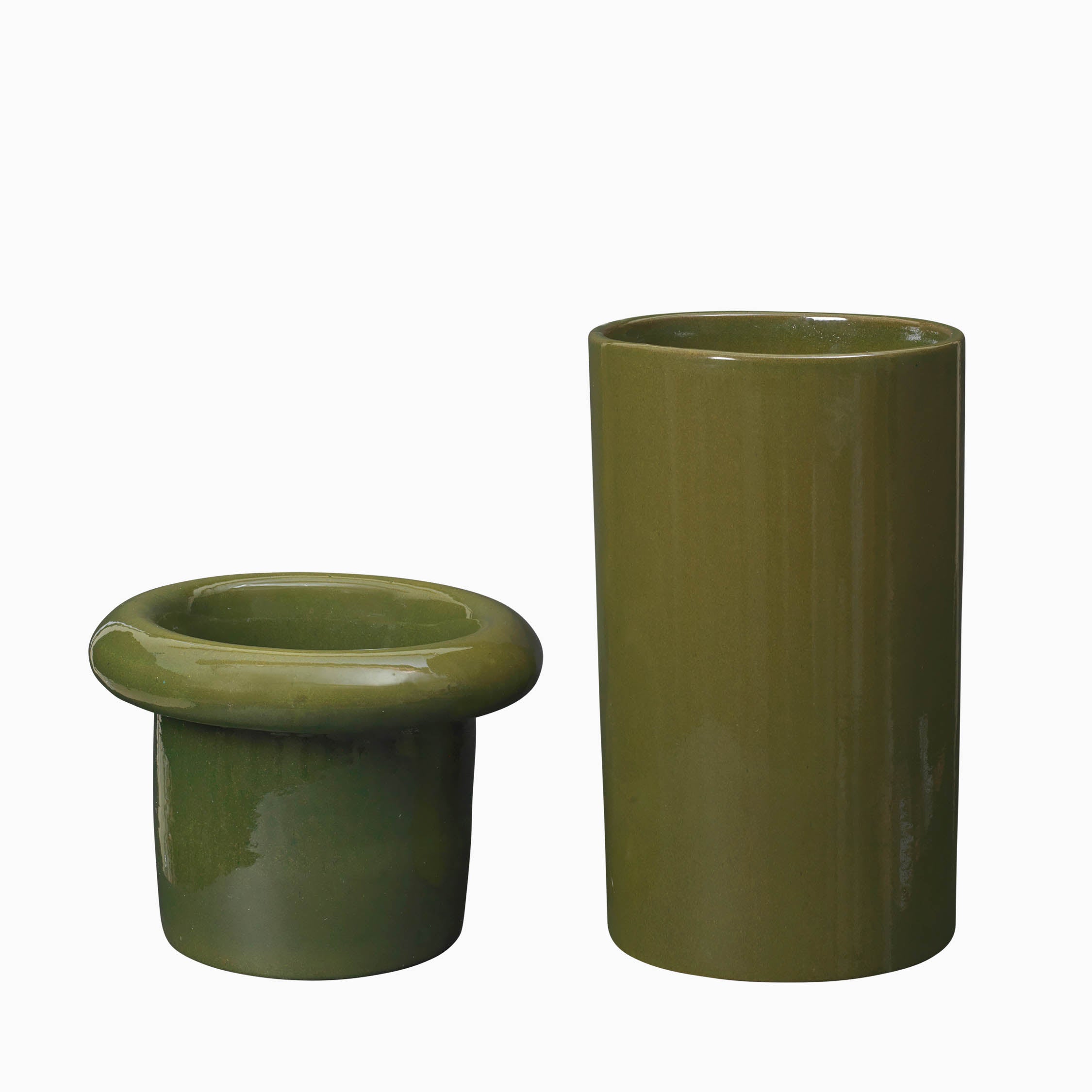 Ferm Living Rollo Pot H46 Moss Green