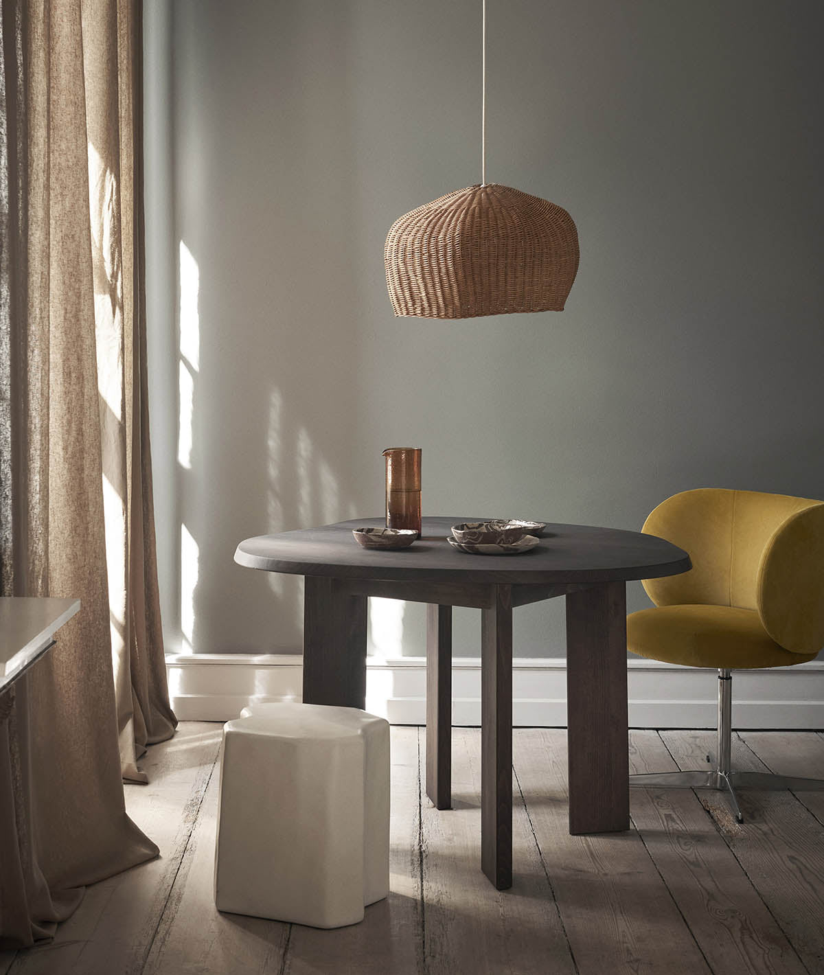 Ferm Living Tarn Dining Table 115cm Dark Stained Beech