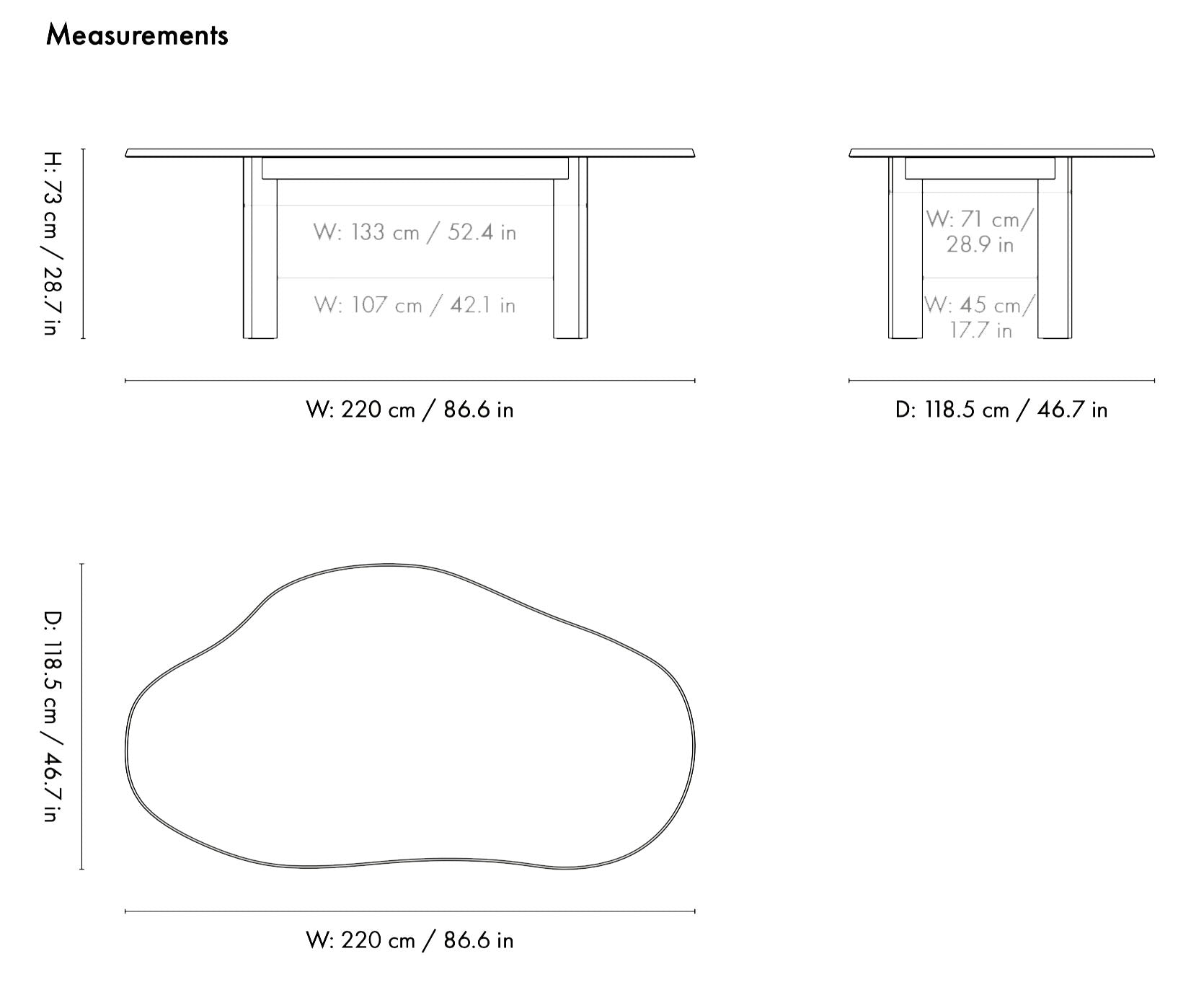 Ferm Living Tarn Dining Table Dimensions