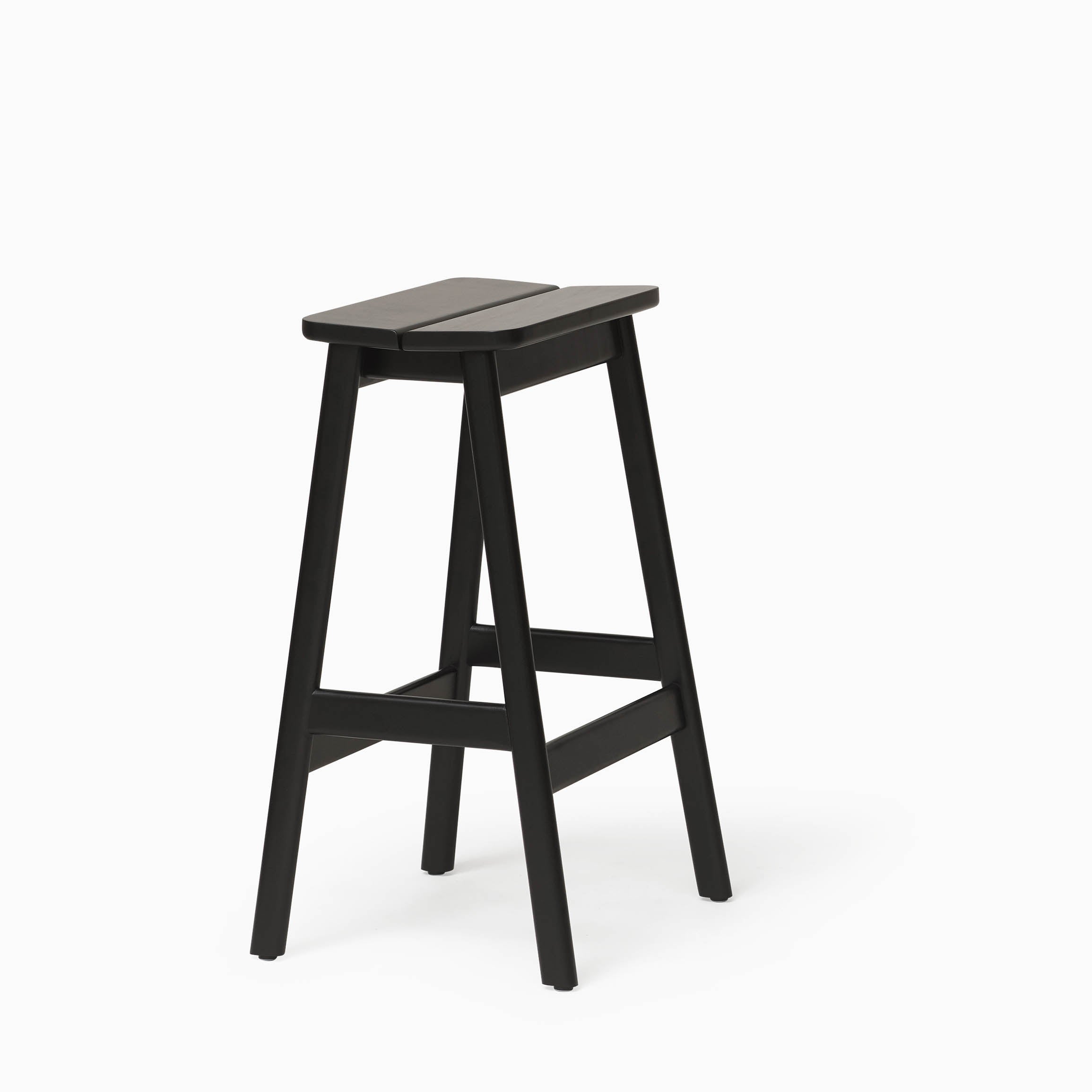 Form & Refine Angle Bar Stool Black Stained Beech