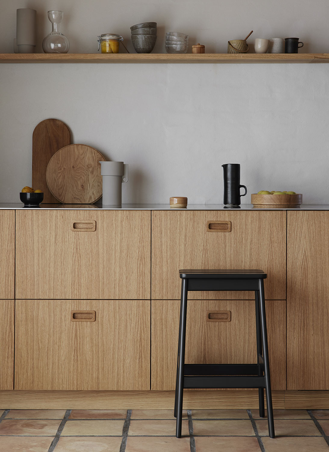 Form & Refine Angle Bar Stool Black Stained Beech