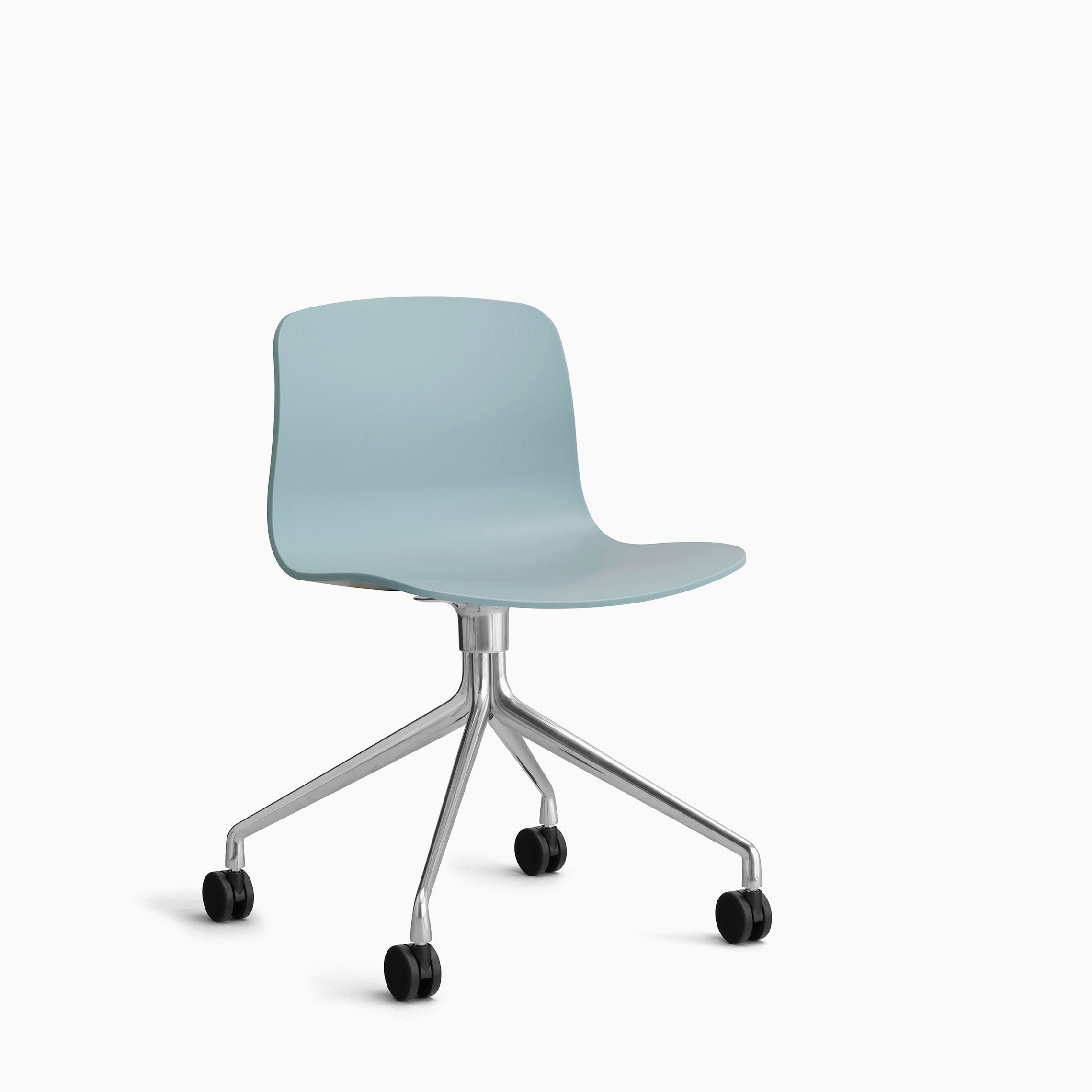 HAY About A Chair AAC 14 Dusty Blue with Polished Aluminum Base