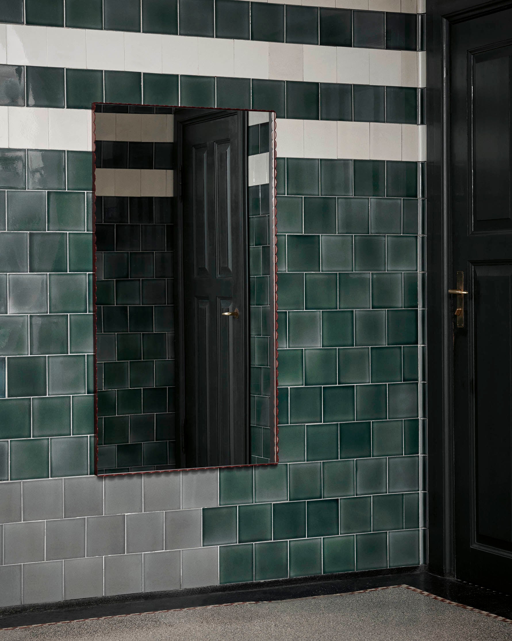 HAY Arcs Mirror Rectangle - Large Burgundy