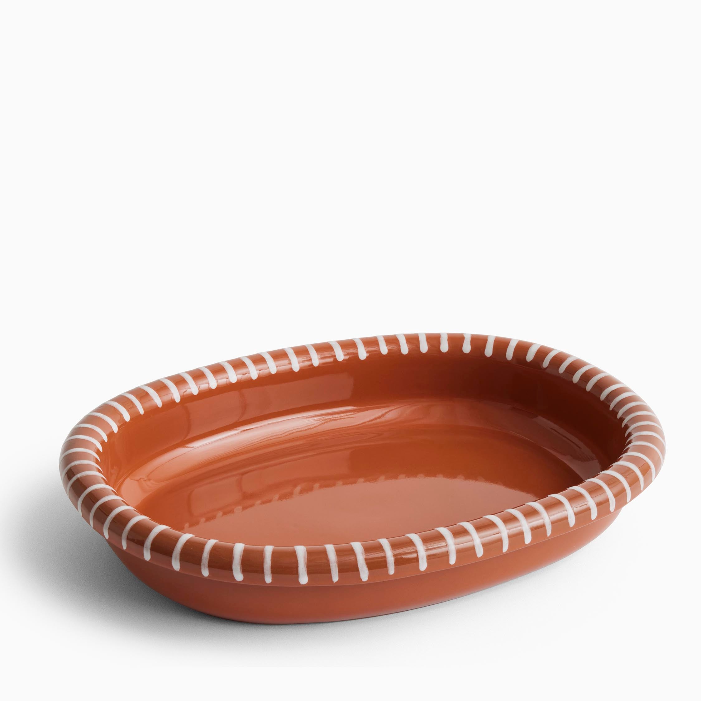 HAY Barro Oval Dish Large - Natural with Stripes