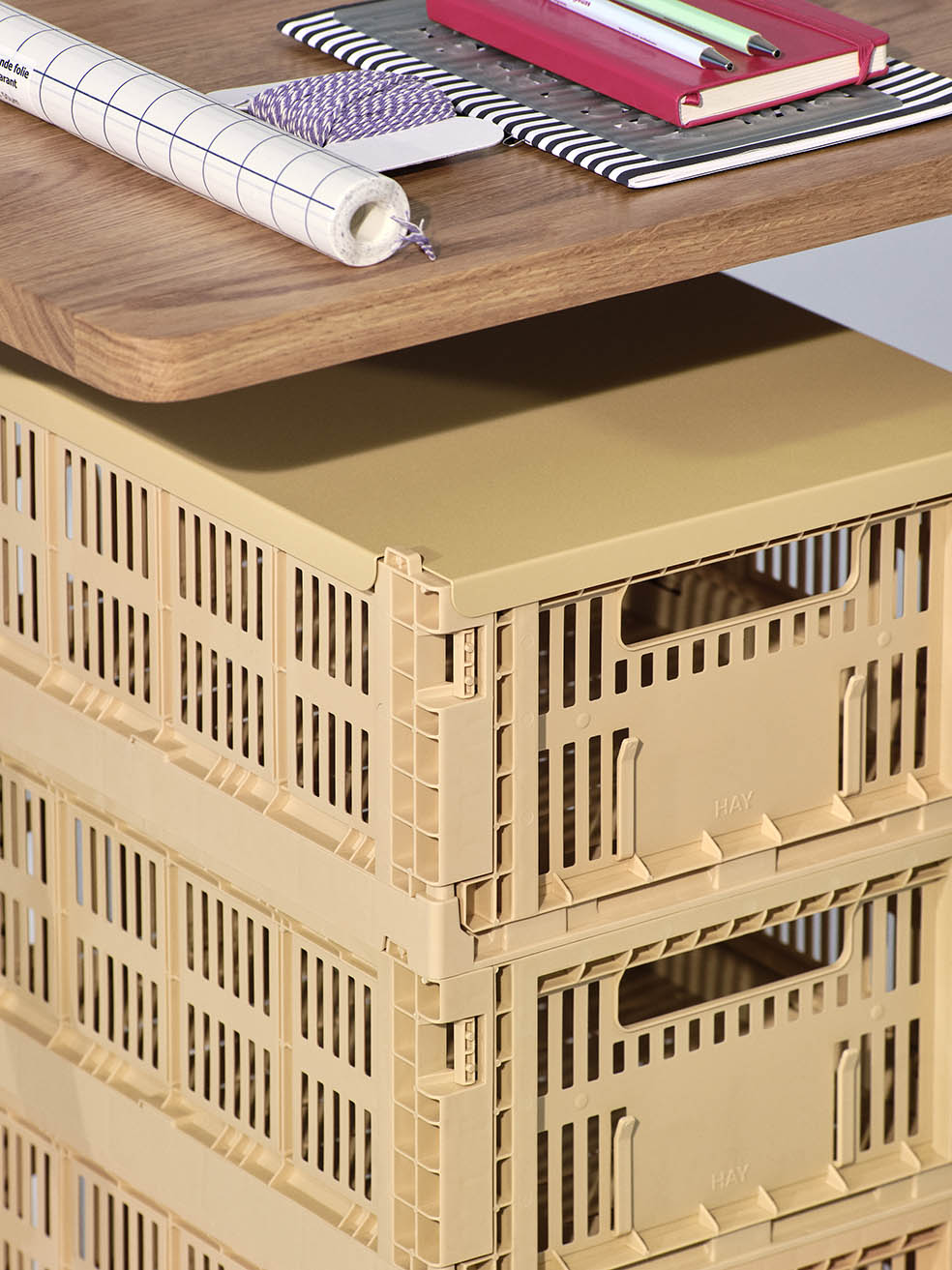 HAY Colour Crate Lid Medium Golden Yellow