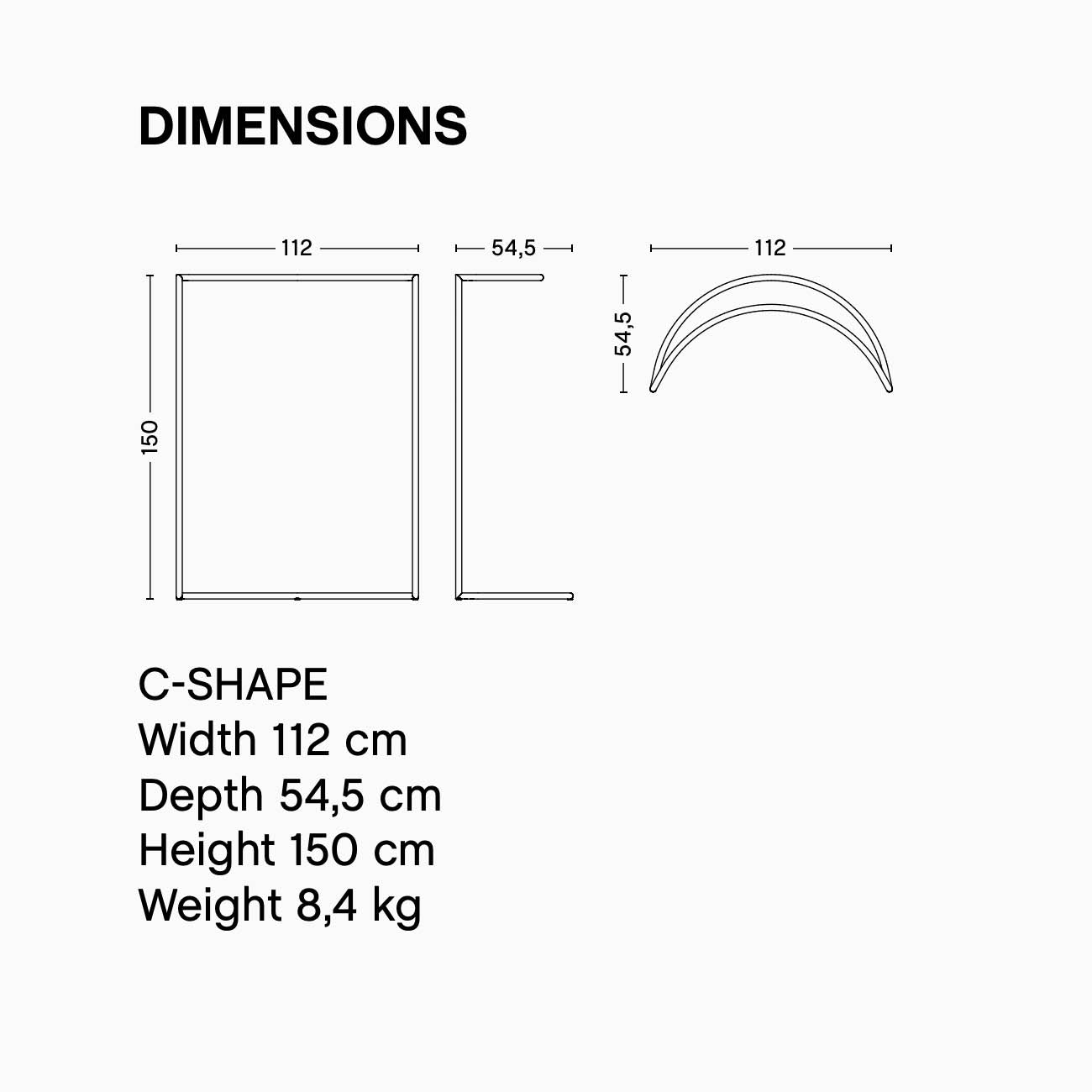 HAY Colour Rack C-Shape Dimensions