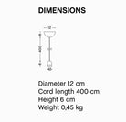 HAY Common Pendant Cord Set Dimensions