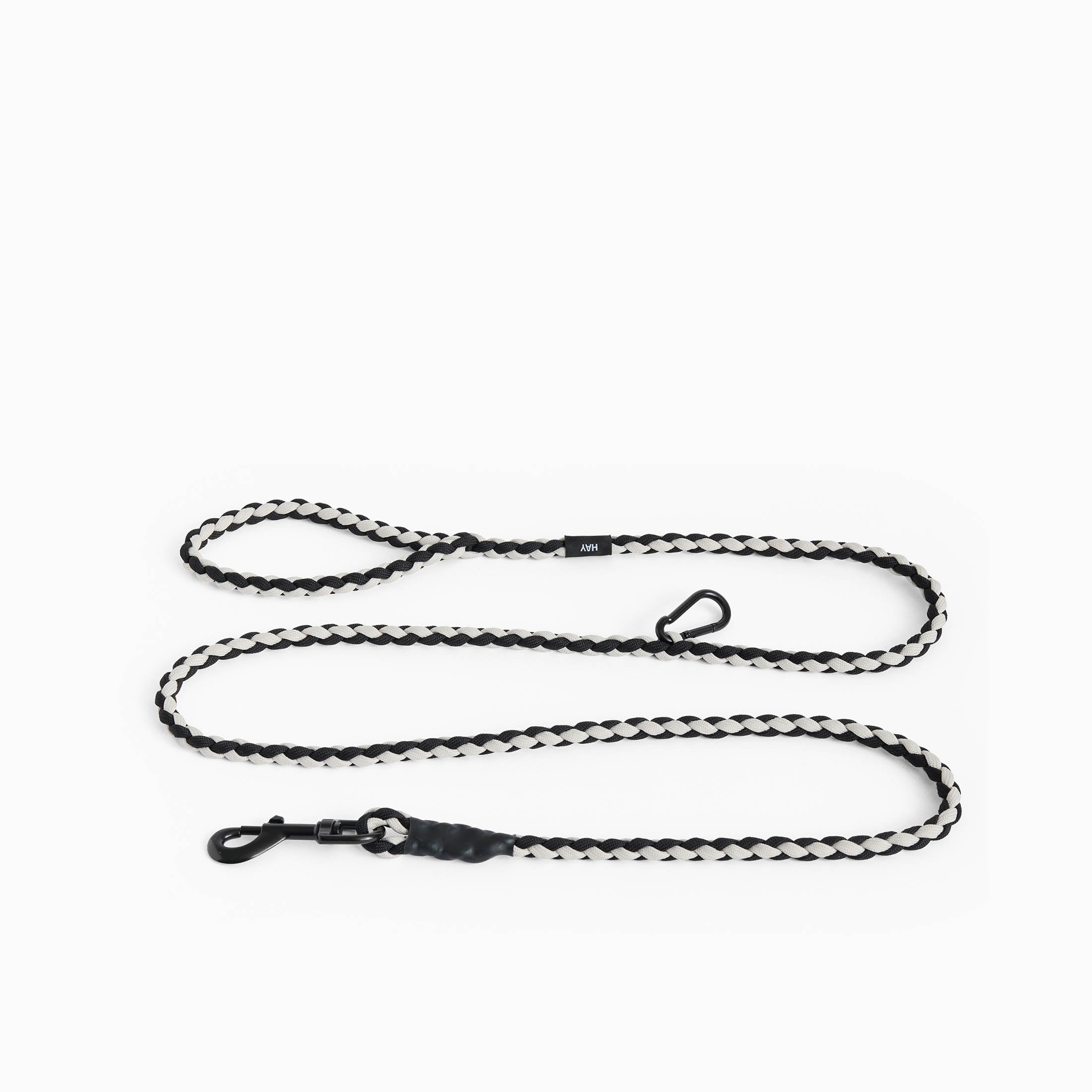 HAY Dog Leash Braided Black White