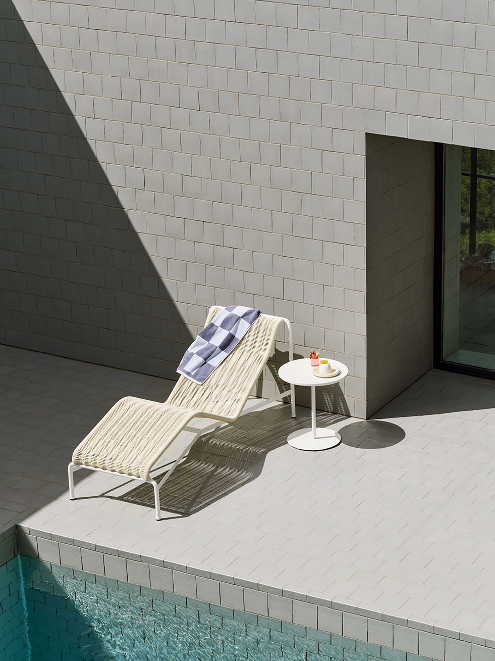 HAY Palissade Cord Chaise Longue Cream White