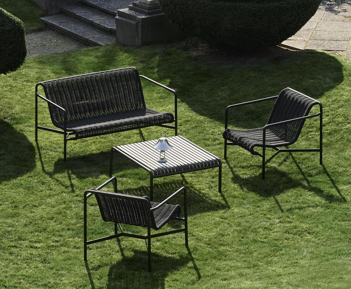 HAY Palissade Cord Dining Bench Anthracite