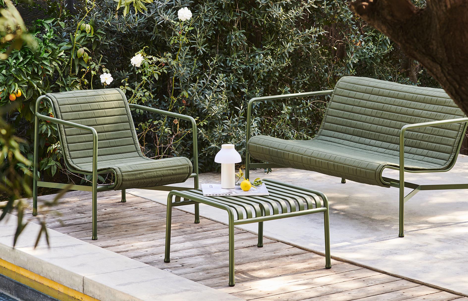 HAY Palissade Seat Cushion for Lounge Sofa - Quilted Olive