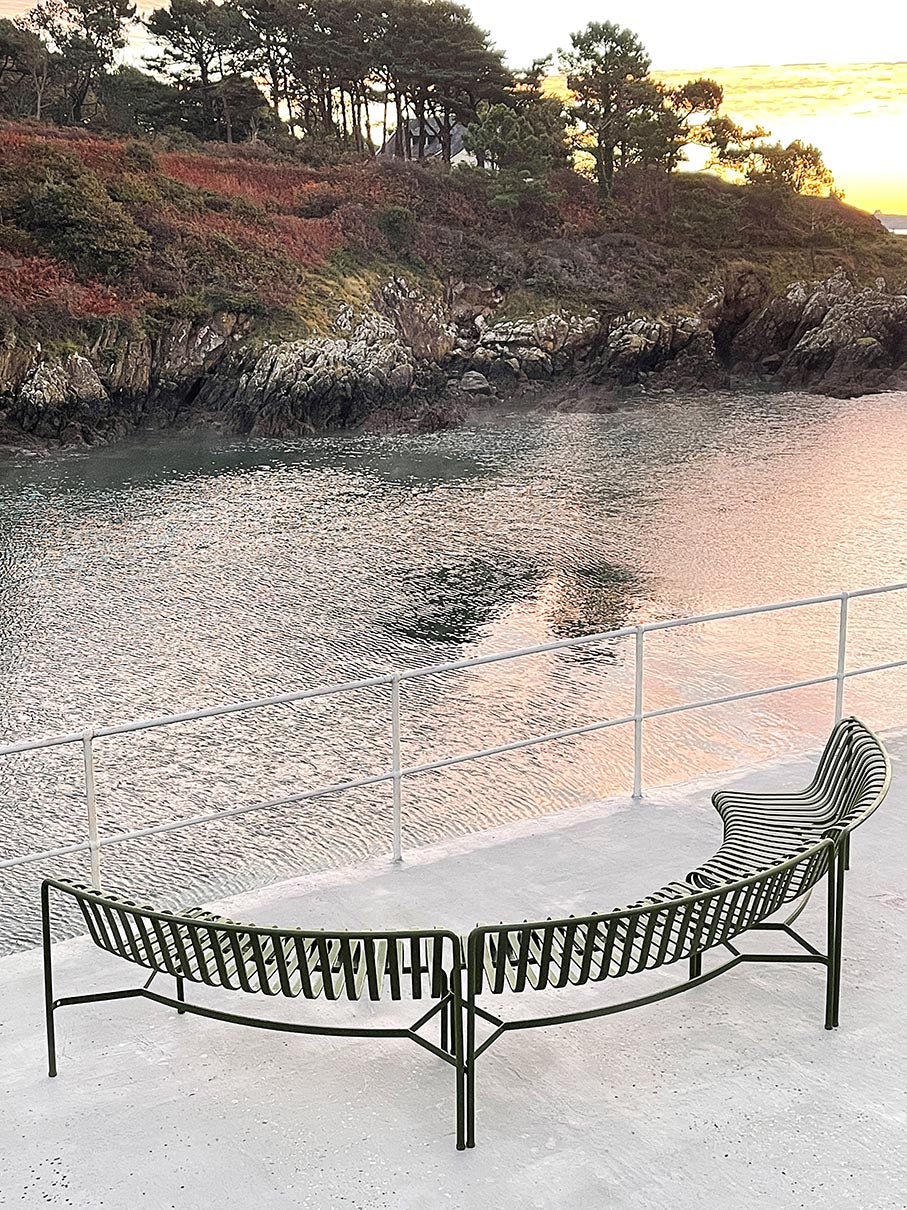 HAY Palissade Park Dining Bench In Olive