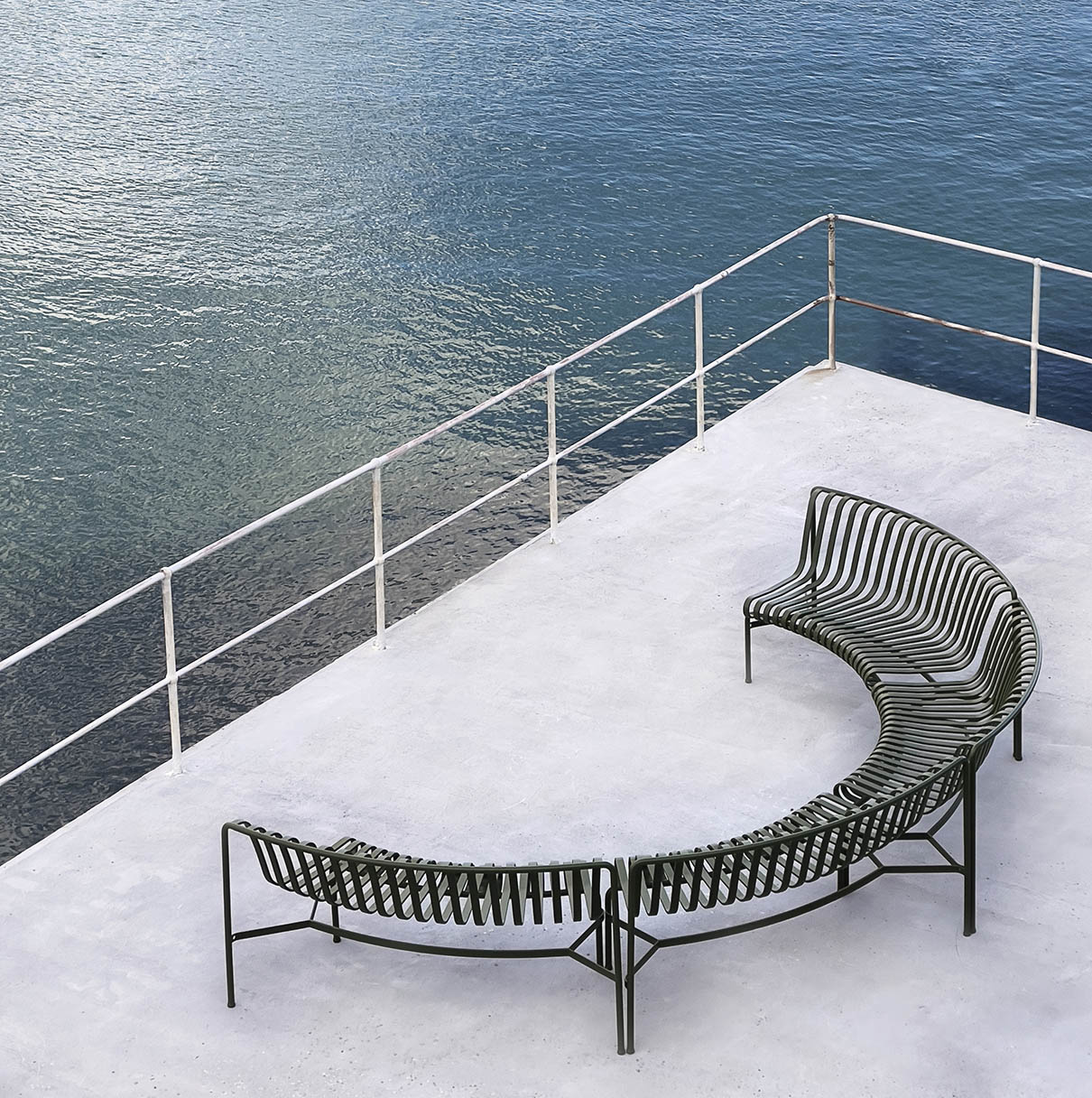 HAY Palissade Park Dining Bench In Olive