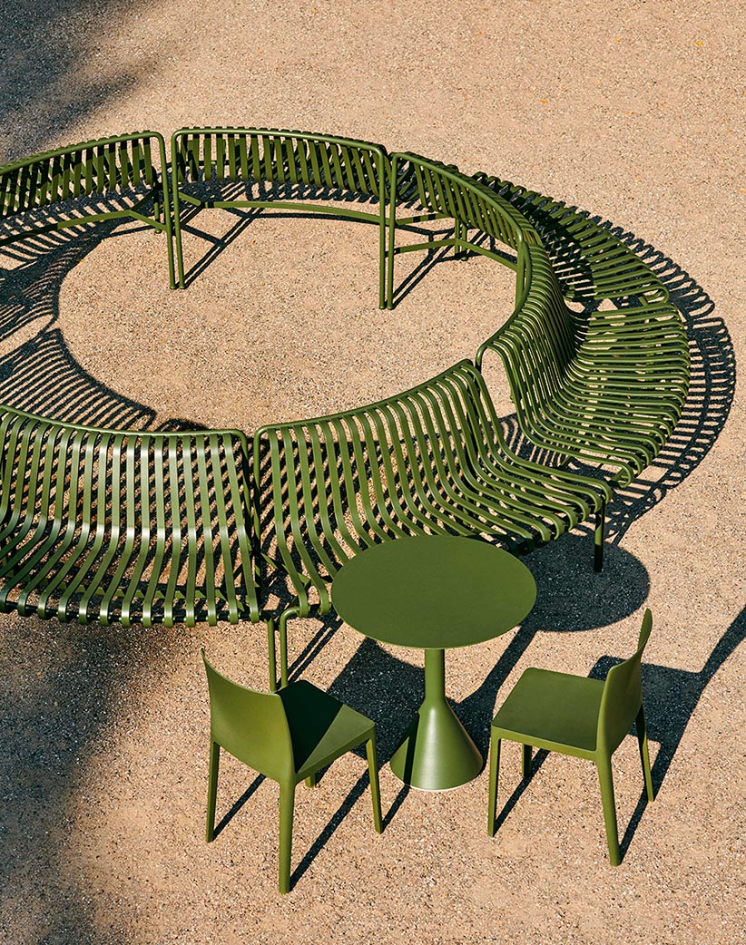 HAY Palissade Park Dining Bench Out Olive