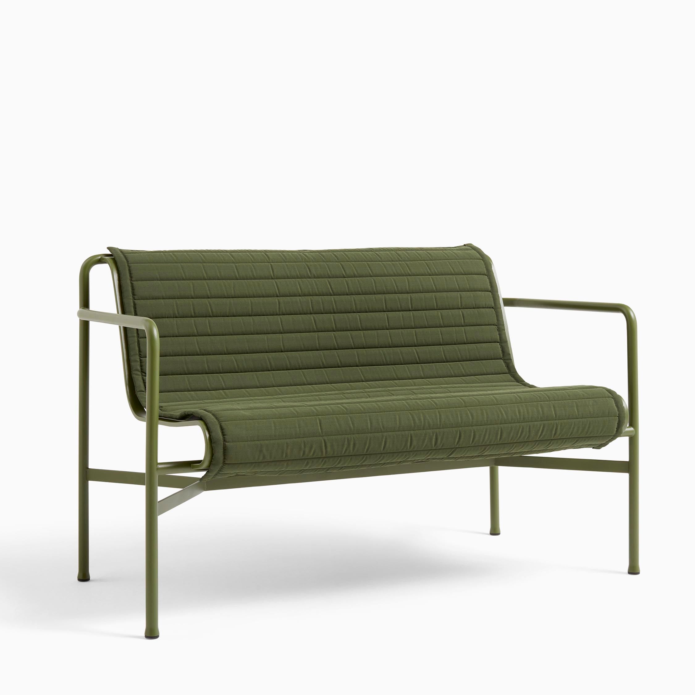 HAY Palissade Seat Cushion for Dining Bench - Quilted Olive