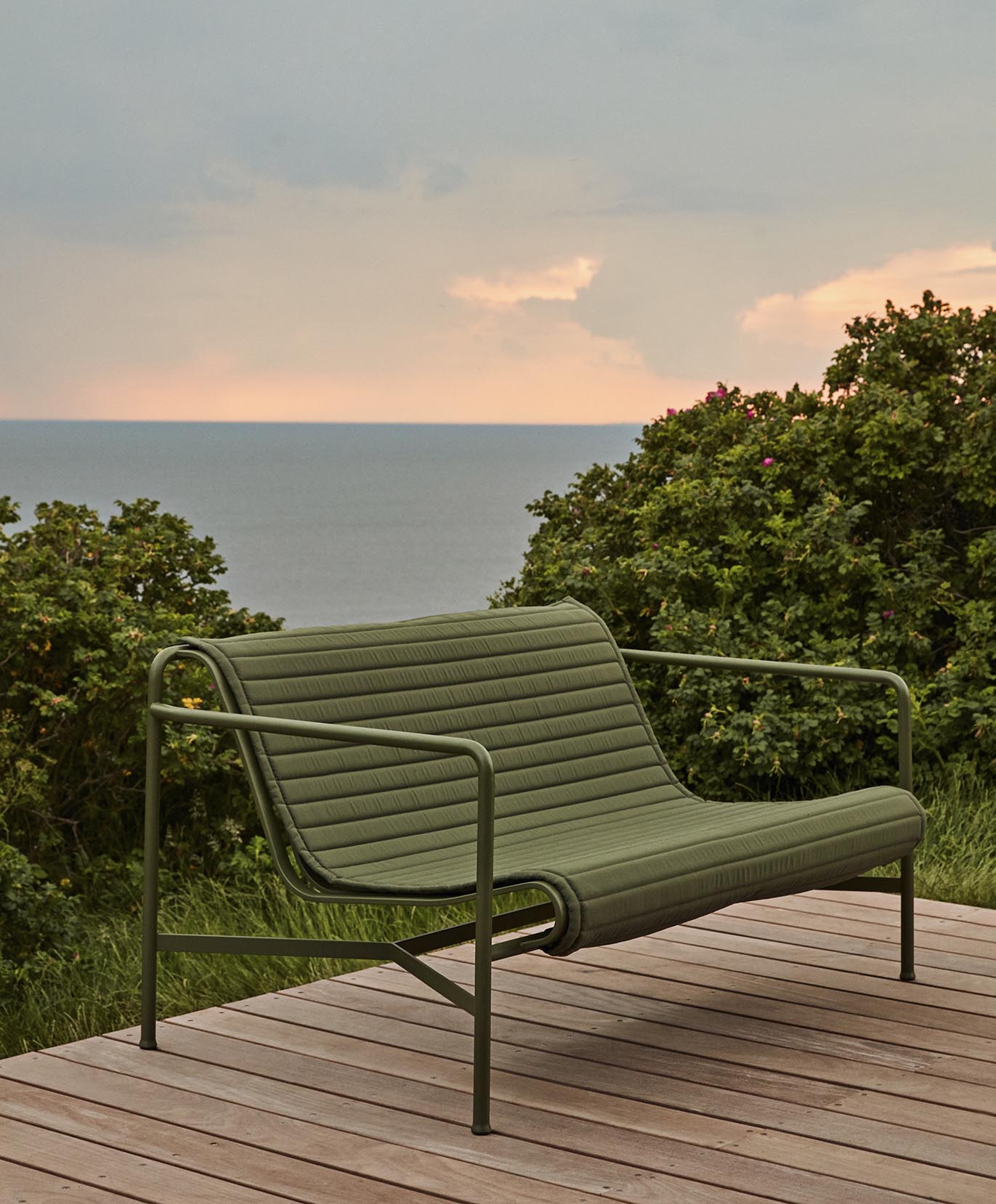 HAY Palissade Seat Cushion for Dining Bench - Quilted Olive