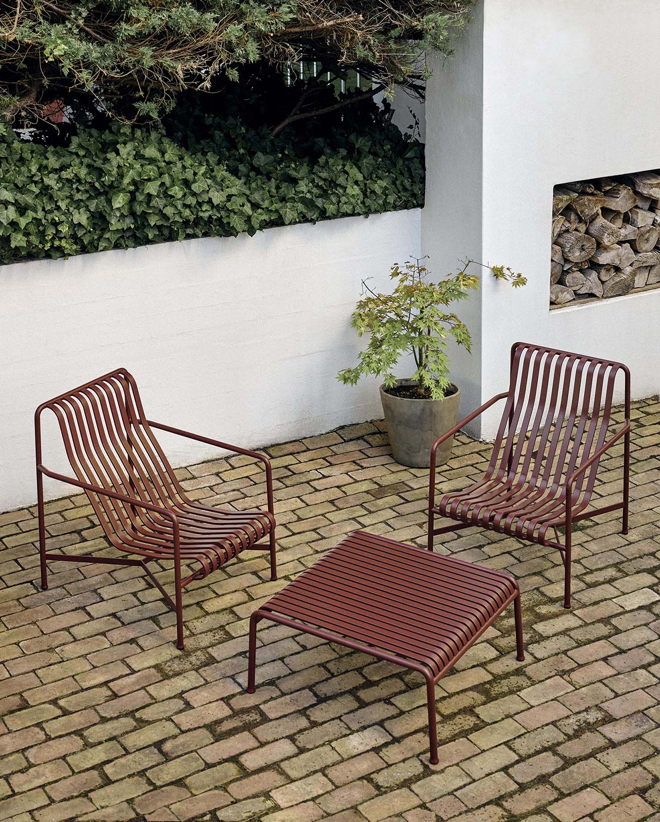 HAY Palissade Lounge Chair - High Iron Red