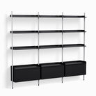 HAY Pier System 133 Black Steel with Clear Aluminum Profile
