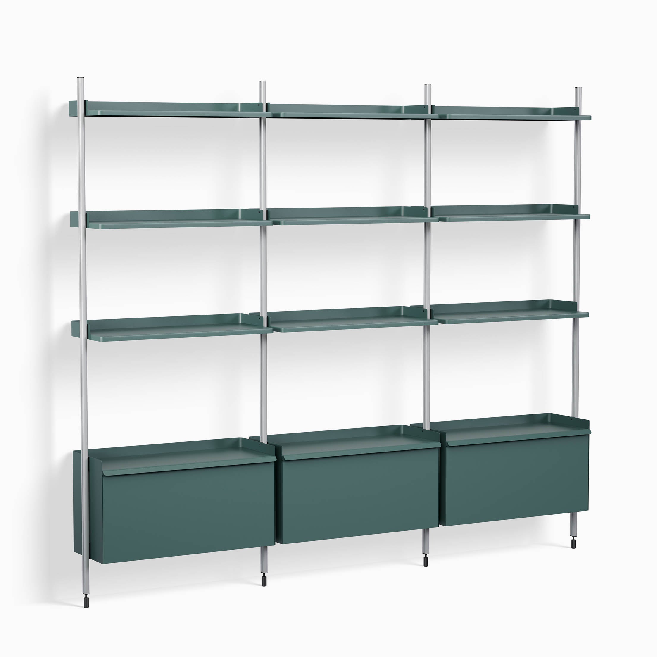 HAY Pier System 133 Blue Steel with Clear Aluminum Profile