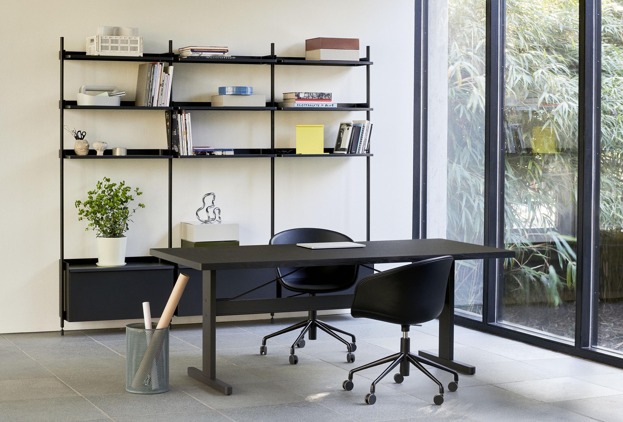 HAY Pier System 133 Black Steel with Black Aluminum Profile