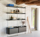 HAY Pier System Black Steel with Clear Aluminum Profile