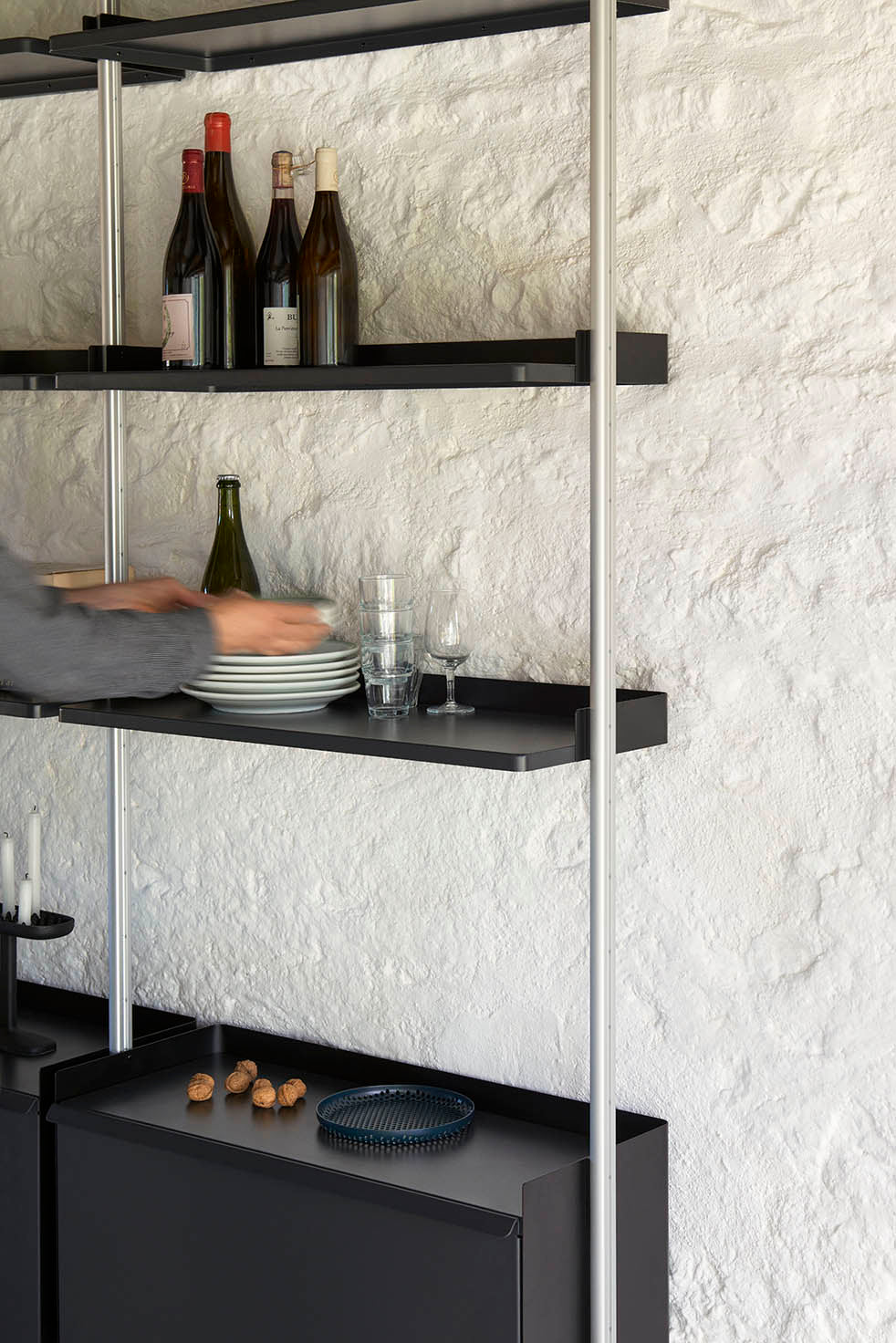 HAY Pier System Black Steel with Clear Aluminum Profile