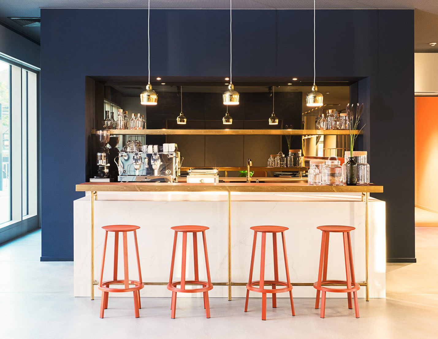 HAY Revolver Bar Stool Lava Red