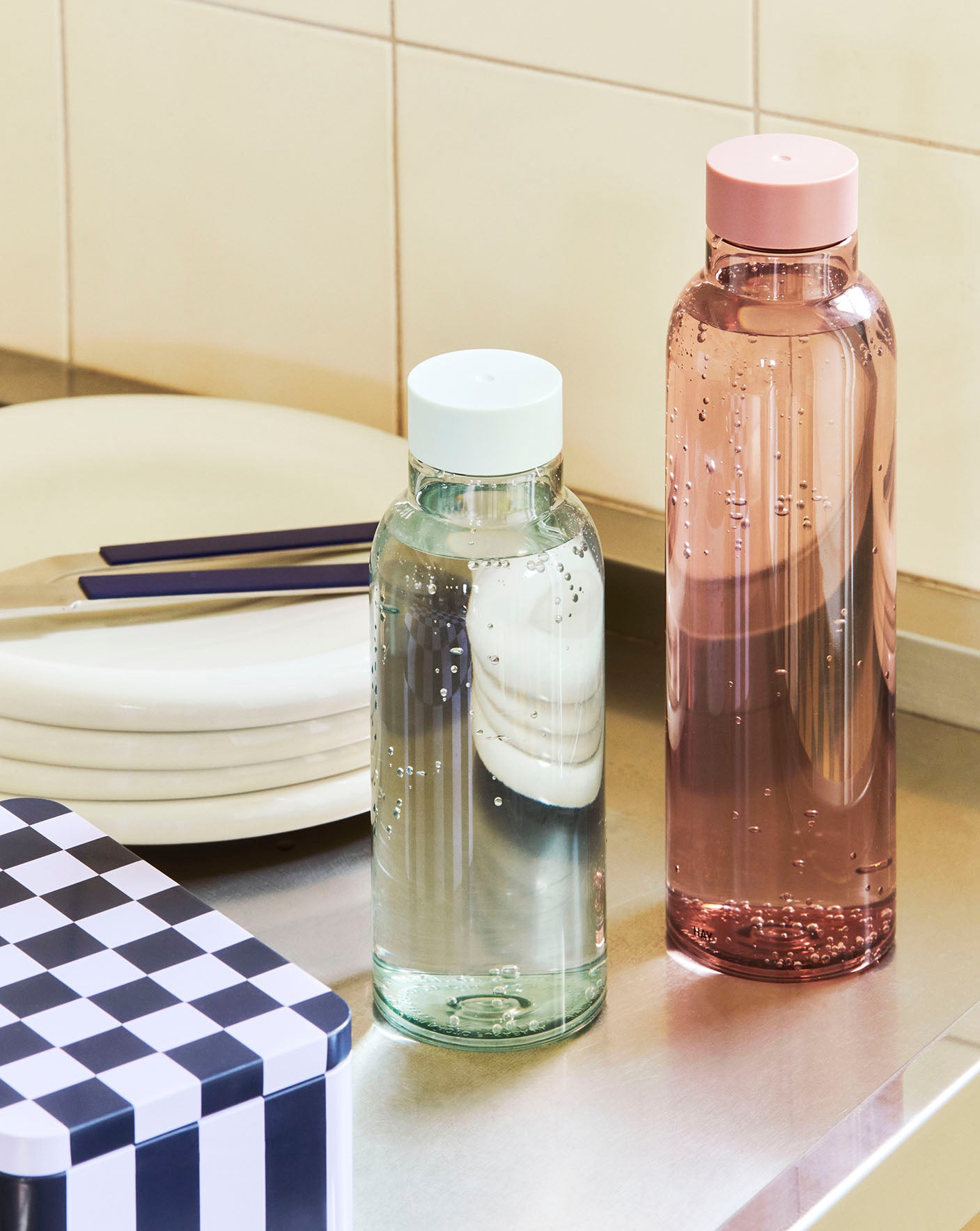 HAY Tin Container Small - Dark Blue & Lavender