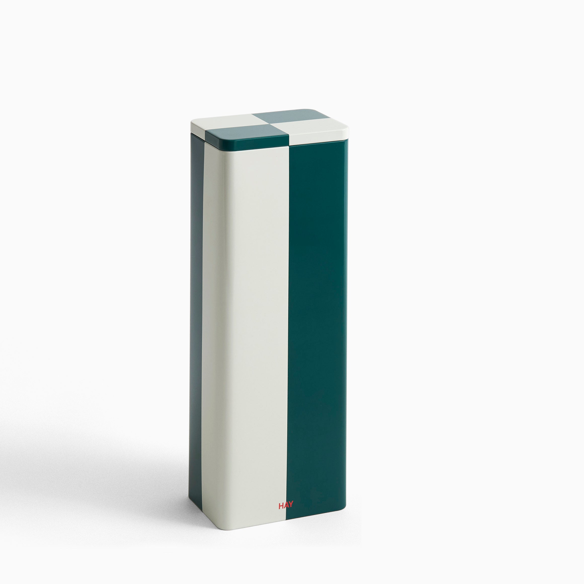 HAY Tin Container Slim - Green & Off-white