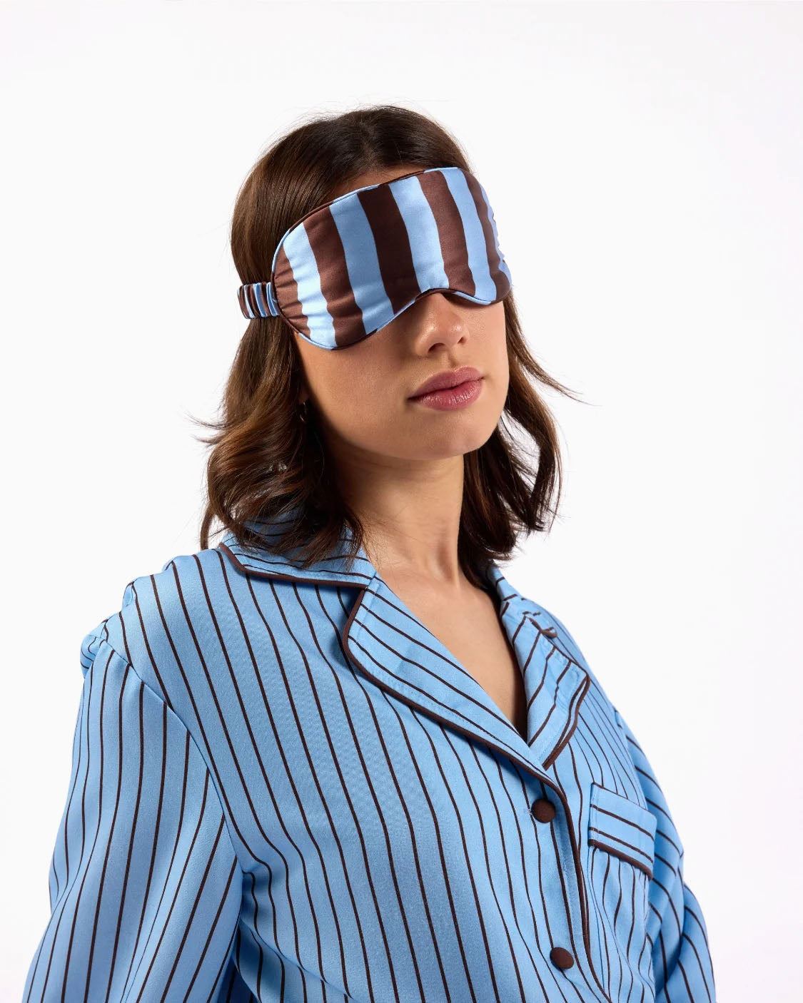 Hommey Silk Eyemask - Iced Chocolate Stripes