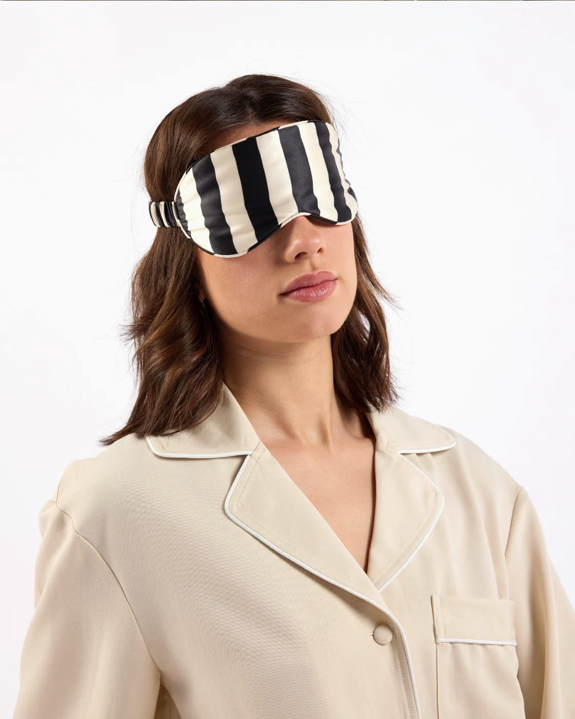 Hommey Silk Eyemask - Vanilla Bean Stripes