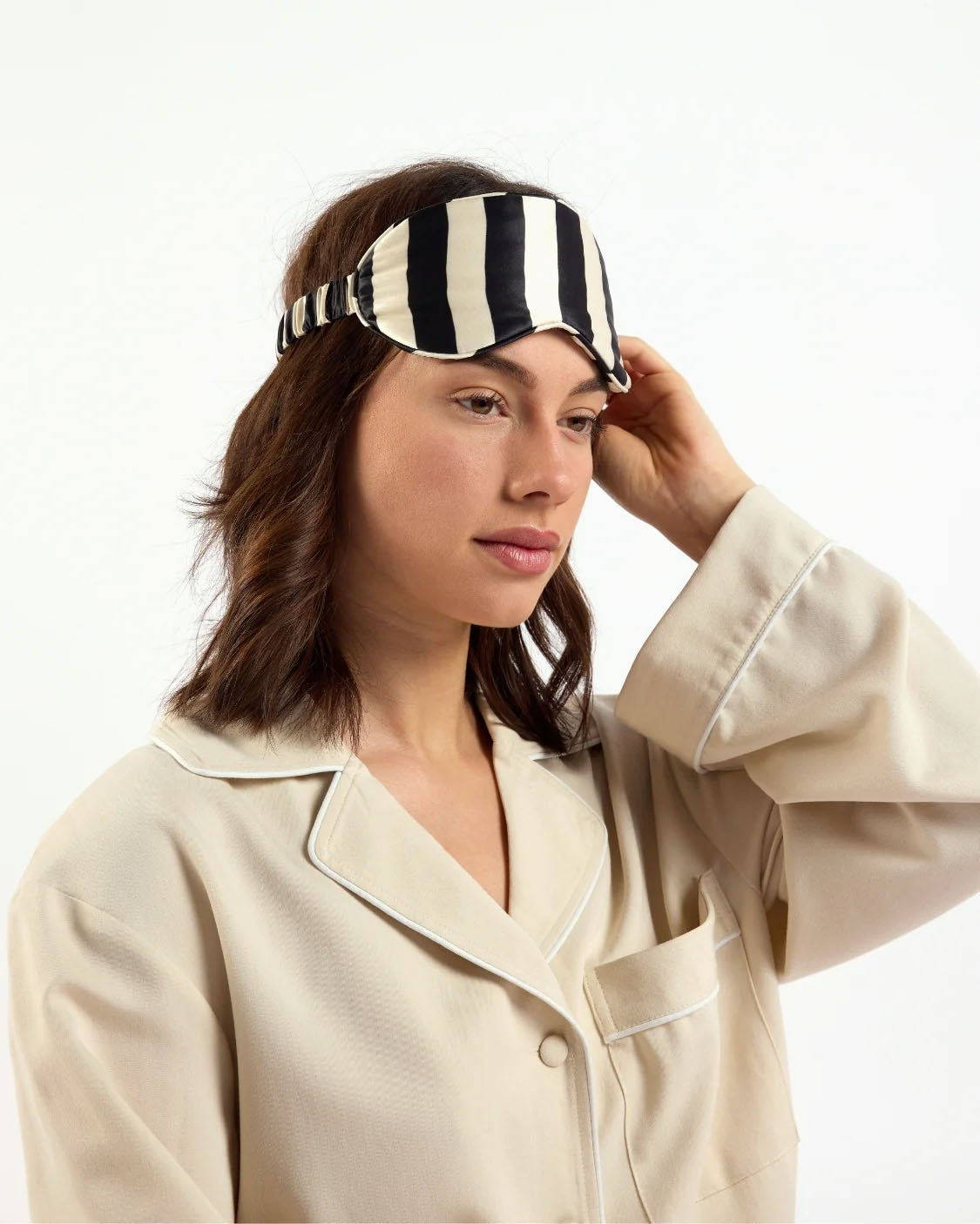 Hommey Silk Eyemask - Vanilla Bean Stripes