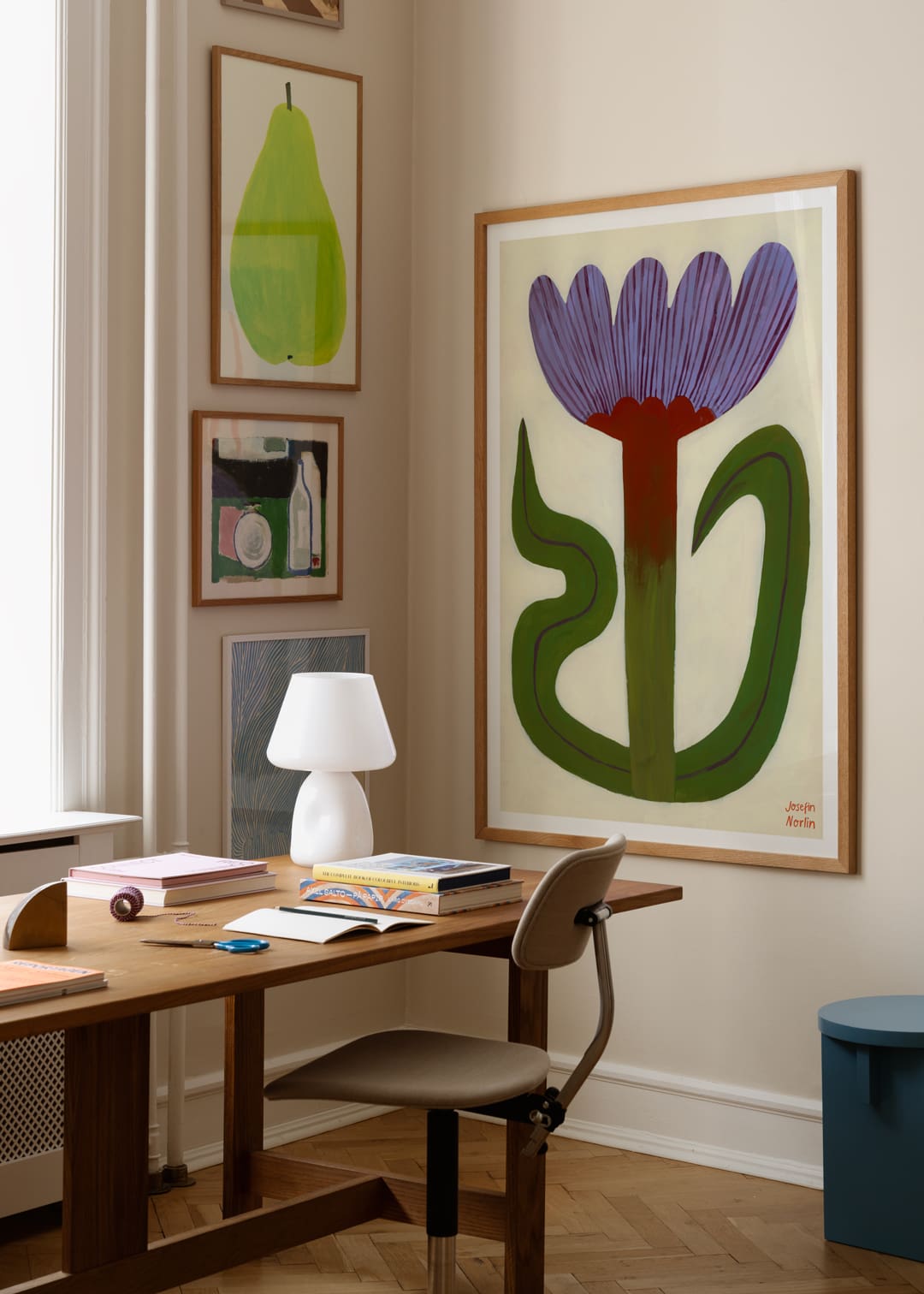 Jazzy Flower Abstract Art Print by Josefin Norlin