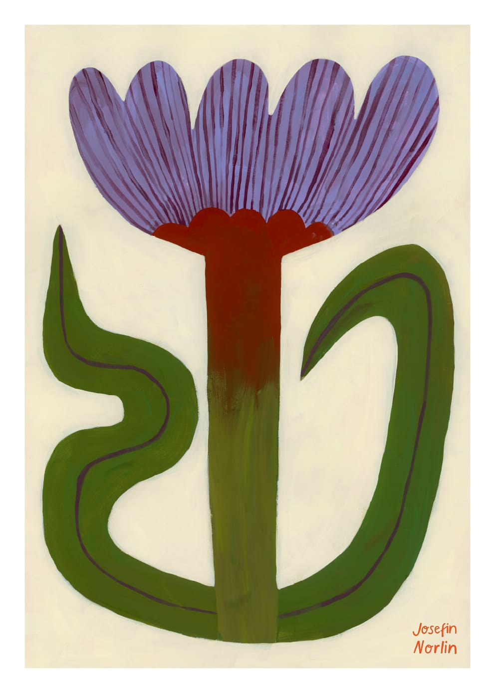 Jazzy Flower Abstract Art Print by Josefin Norlin