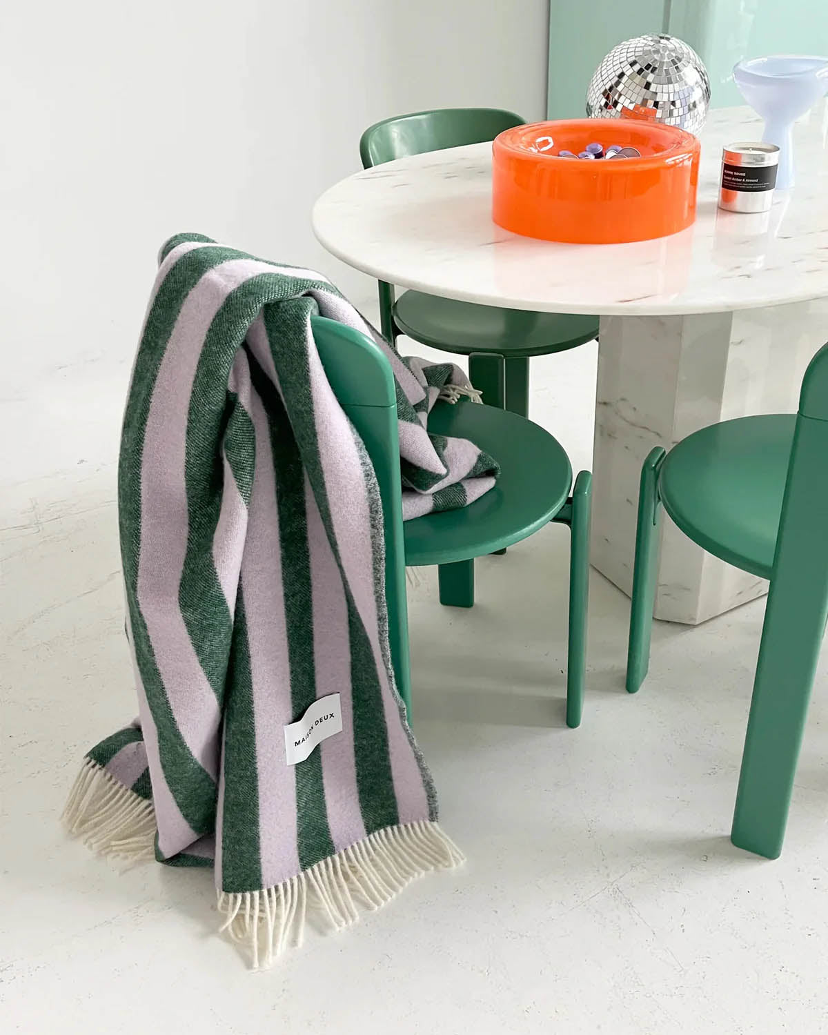 Maison Deux Candy Wrap Blanket Lilac Green