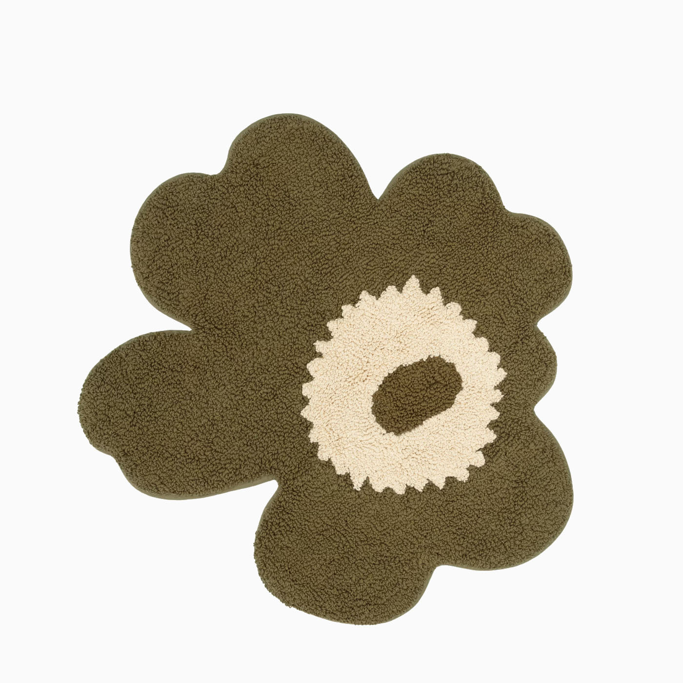 Marimekko Unikko Bath Mat- Green Umber/Cream