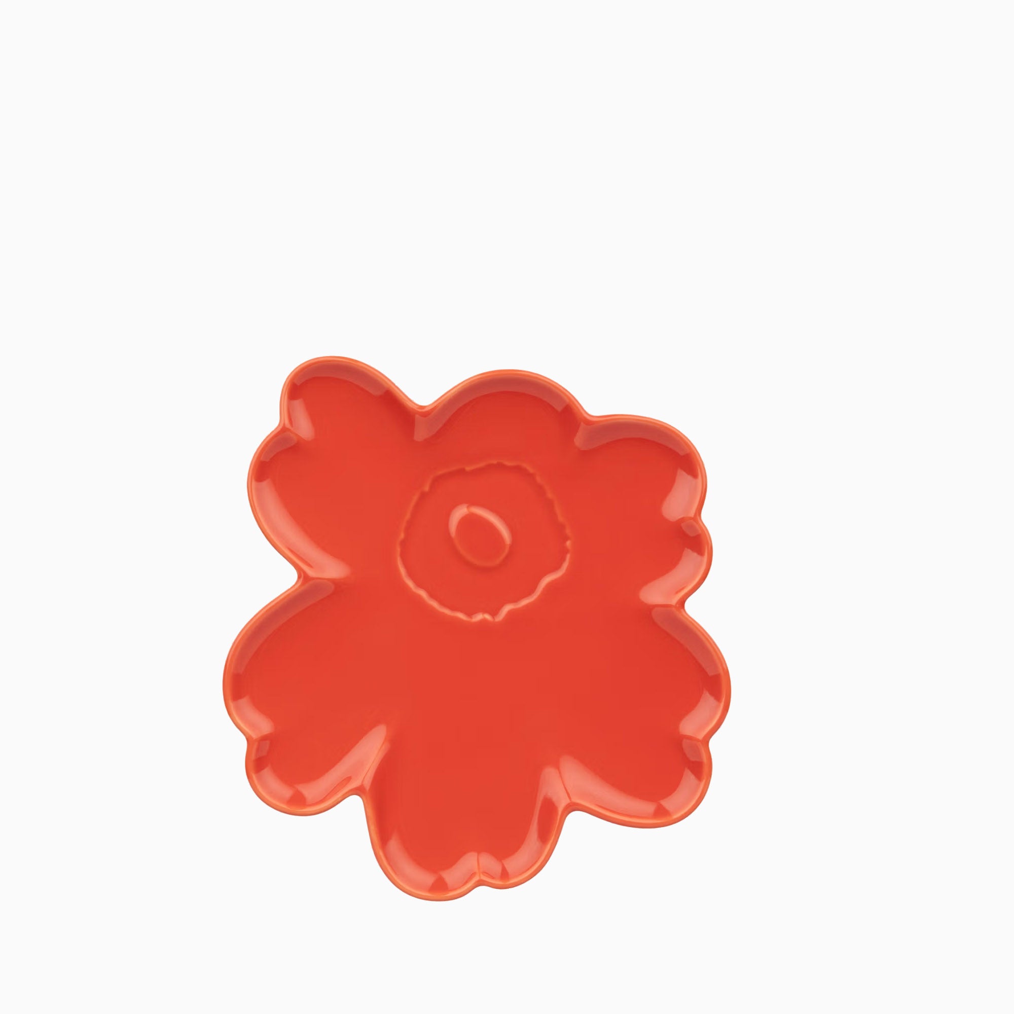 Marimekko Unikko Shape Plate 20cm - Orange Red