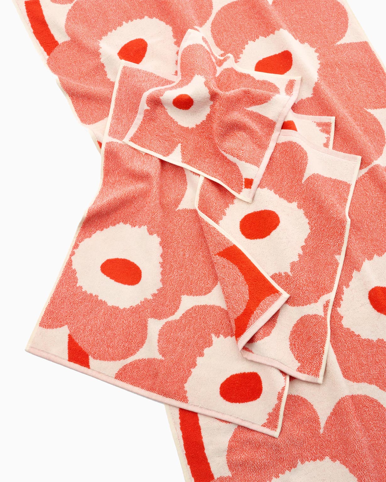 Marimekko Unikko Towel - Off-White/Orange Red