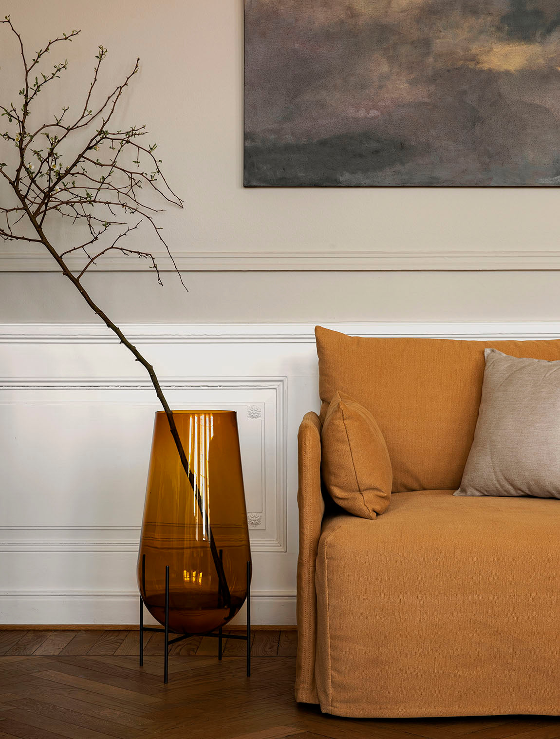 Audo Echasse Vase Bronze Brass Amber