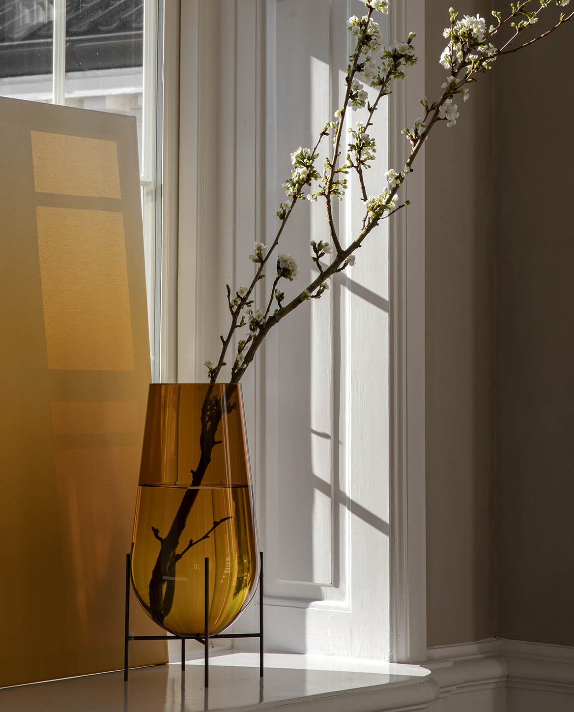 Audo Echasse Vase Bronze Brass Amber