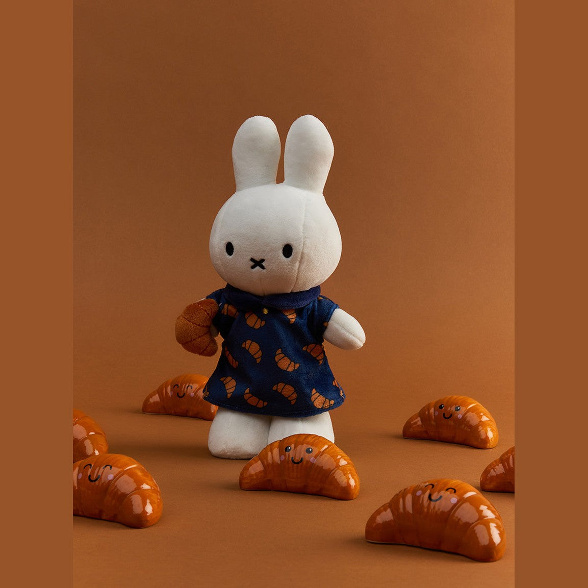 BON TON TOYS Miffy Standing Croissant Dress Plush Toy 24cm