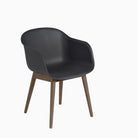 Muuto Fiber Armchair Wood Base Black Stained Dark Brown