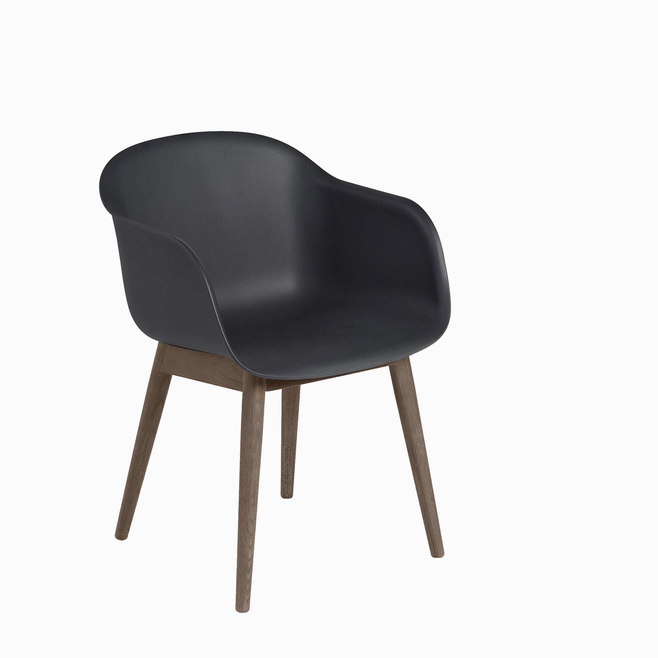 Muuto Fiber Armchair Wood Base Black Stained Dark Brown