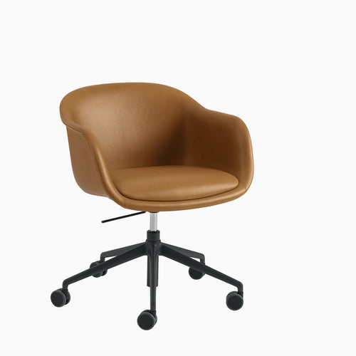 Muuto Fiber Conference Armchair Swivel Base with Gas Lift, Castors