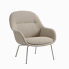 Muuto Fiber Lounge Armchair Tube Base Ecriture 240 Grey Base