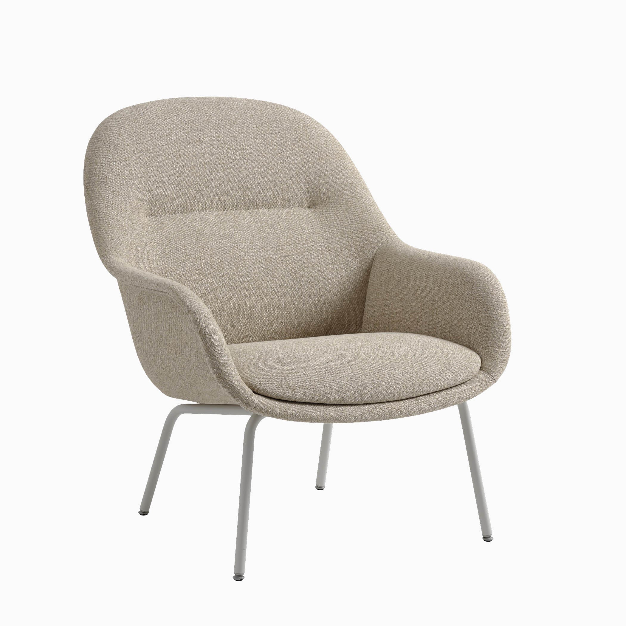 Muuto Fiber Lounge Armchair Tube Base Ecriture 240 Grey Base