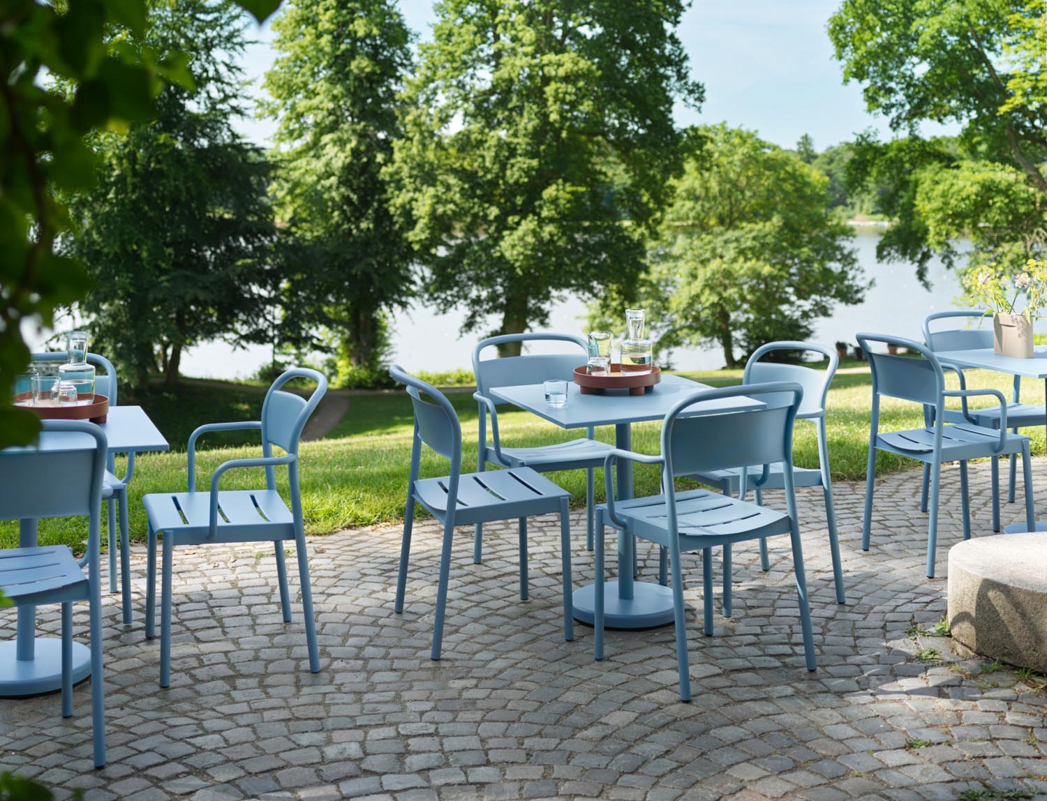Muuto Linear Steel Armchair Pale Blue